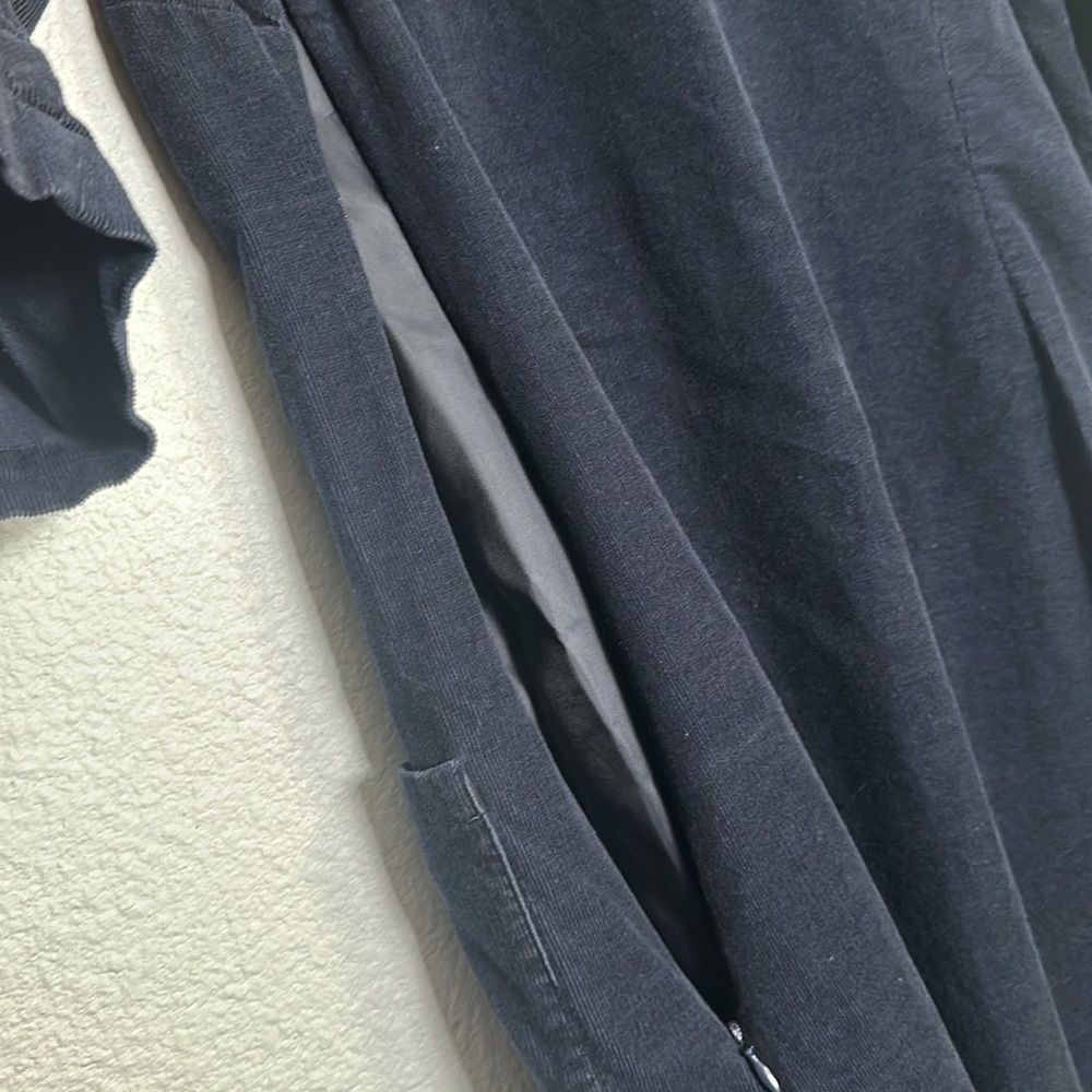 Boden Women’s Size 18L Navy Blue 3/4 Sleeve Midi Corduroy Dress - Picture 8 of 14